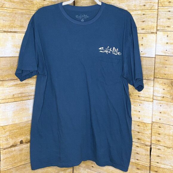 SALT LIFE AMERICAN THEMED GRAPHIC EVERYDAY COASTAL OUTDOOR CREWNECK COTTON TEE - Picture 2 of 2
